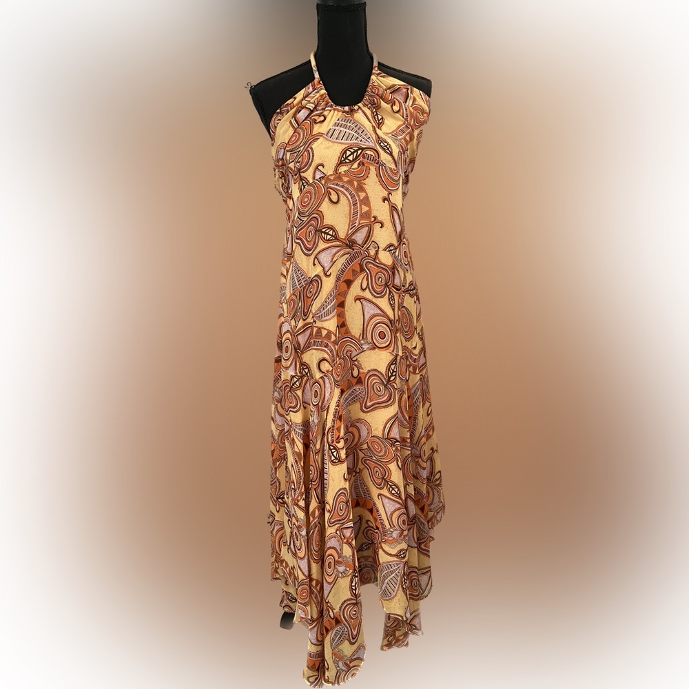 ALC Silk Printed Halter Dress